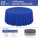 12 Pack Round Tablecloths - 120 Inch, Royal Blue Polyester Table Cover for Round Table, Stain and Wrinkle Resistant Washable Fabric Tablecloth, Polyester Tablecloth for Wedding Banquet Parties