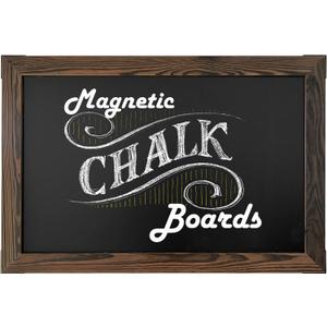 Loddie Doddie Magnetic Chalkboard Sign - 20 x 30 in Rustic Wood Frame - Easy-Erase Surface & Chalkboard Calendar for Wall - Magnet Board for Wall