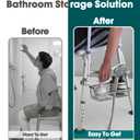 OrgCreator Rustproof Hanging Shower Caddy for Shower Chair, Stainless Steel Bathroom Basket for Bath Chair Bench,Showers Caddy Chair, Shampoo Bottle Holder for Elderly, Pregnant, Handicap, Patient