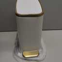 CEROELDA Small Bathroom Trash Can with Lid Soft Close-5L/1.3 Gal Stainless Steel Garbage Can-Step Pedal Wastebasket Slim Trash Bin for Office, Bedroom, Toilet, Live Room-White