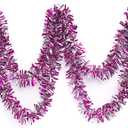 Anderson's Metallic Pink & Silver Sparkle Glitter Tinsel Twist Garland, 25ft Holiday Decoration, Christmas Tree Trim, Parade Float Decor, Party Supplies, Graduation, Indoor/Outdoor Event Garland