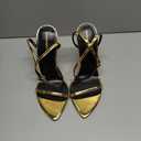 Womens Strappy Lace Up Heels Sexy Stiletto High Heeled Open Toe Strap Summer Dress Shoes (9, Gold)