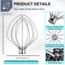 6 QT Stainless Steel Mixer Bowl & K256 Whisk for KitchenAid 5.5-6 Quart Bowl Lift Stand Mixer Replacement, 6 Wire Whip and Mixing Bowl with Cover for KitchenAid Mixers Attachments