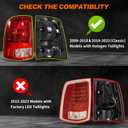MAYELLO Pair Smoked Tail Lights w/Bulbs for 2009-2018 Dodge Ram 1500/2500/3500,2019-2024 Ram 1500 Classic,Brake Rear Lamps- Fits Factory Halogen Trims Only