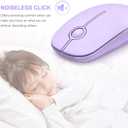 VssoPlor Wireless Mouse, 2.4G Slim Portable Computer Laptop Mouse with Nano Receiver Quiet Silent Optical Mice for Notebook, PC, Laptop, Computer-Light Purple