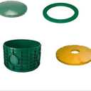 20X12 INCH TUF-TITE FOUR PIECE BUNDLE - 20X12 RISER, 20 INCH DOMED LID, 20 INCH RING ADAPTER & 20 INCH SAFETY LID