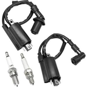 2PCS Ignition Coil Fit for Kawasaki Mule 2510 3010 4000 4010 KAF 620 650 FD620D FD611V FD661D FD440V FD501D Vulcan Coil Replace # AM120732 21121-0029 21121-2083 21121-2064 (Ignition Coil with Spark Plug)