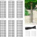 Keten Tree Trunk Protector, 6 Pack Plant Guard Protectors with Zip Ties & Metal Stakes, Garden Protection Wrap Cage for Damaged Bark Protector for Preventing Tree Trunk from Deer, Trimmers, Mower (5.3"Dia x 16.5"H)