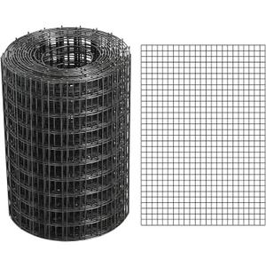 Black Hardware Cloth PVC Steel Vinyl Coated Galvanized Wire Mesh Roll Chicken Wire Fence Roll, for coop Fences,Screen mesh, Rabbit/Snake Fences, Poultry enclosures, etc. (19(GA)-1/2inch, 4In x 20Ft)