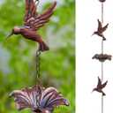 8.5FT Hummingbird Rain Chain, Rain Chains for Outside, Rainwater Catcher Chains, Outdoor Garden Yard Decor