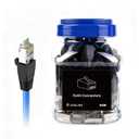 VCE Cat6 Shielded RJ45 Pass Through Connectors with RJ45 Strain Relief Boots (Black) 50-Pack, Cat 6a/6/5e End, Gold Plated 3 Prong Ethernet Modular Plug for Solid or Stranded STP/FTP Network Cable