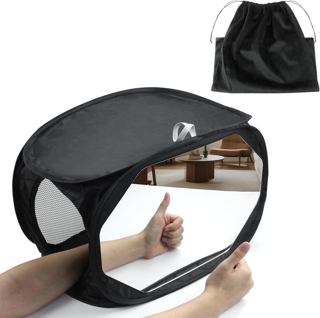 Mirror Therapy Box for Hand Stroke and Hand Rehabilitation, Hand Rehabilitation Equipment, Lightweight Foldable Design, Hand Recovery Aid for PLP, CRPS, Nerve Injury Recovery