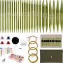 Interchangeable Circular Knitting Needles Set Includes 13 Pairs of Premium Aluminum Needles and Knitting Tools Box for Knitting Projects Use