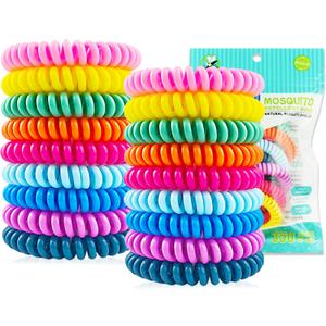18 Pack Mosquito Repellent Bracelets with 60 Pack Mosquito Patches, DEET-Free Insect & Bug Repellent Wrist Bands for Kids & Adults Outdoor Camping Fishing Traveling