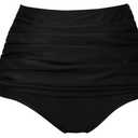 COCOPEAR Women's High Waisted Full Coverage Bikini Bottom Ruched Bathing Suit Bottoms for Women Tummy Control Swim Bottoms
size M