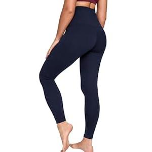 QUEENIEKE Ultra High Waisted Leggings for Women 27" - Compression Tummy Control Yoga Pants Gym Active Tight (True Navy Fleece-Lined, XX-Large)