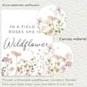 3Pcs Watercolor Flowers Nursery Wall Art Florals Botanical Sentence Picture Wall Decor Pink Wildflowers Poster Print Artwork for Girl Nursery Office Bedroom Livingroom Inspirational Wall Decoration