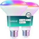 Linkind BR30 Smart Light Bulbs,1200LM Smart Flood Light Bulbs Compatible with AiDot App, Alexa, Google Home, E26 RGBTW Recessed Color Changing Bulbs, 2.4GHz WiFi Only, LED Light Bulbs 14W=85W, 1200LM 2 Pack