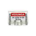 3 x 1A 125V Fuse 1 Amp 125 Volt Max Fast Blow Glass Fuses Replacement for Outdoor C9 String Christmas Xmas Lights 5x20MM / 0.2x0.78Inch (Pack of 30pcs)