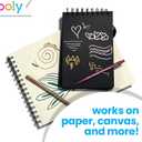 Ooly Metallic Colored Felt Tip Markers Set of 12, Unique Solid Colors for White or Black Paper, Drawing and Coloring Pens for Kids and Adults, Colorful School Supplies