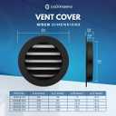 Calimaero WSGB Soffit Vents 4 inch Black Round Grille Vent Cover - Soffit Air Vent with Built-in Insect Screen Mesh Fits Only with Metal Ducts