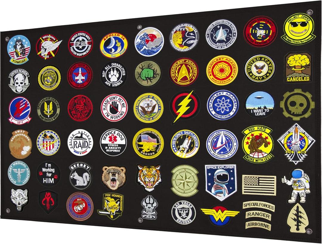 Tactical Patch Display Panel Holder Board for Military Army Combat Morale Uniform Hook and Loop Emblems, 24 Inches x 36 Inches (Medium), No Patches Included
