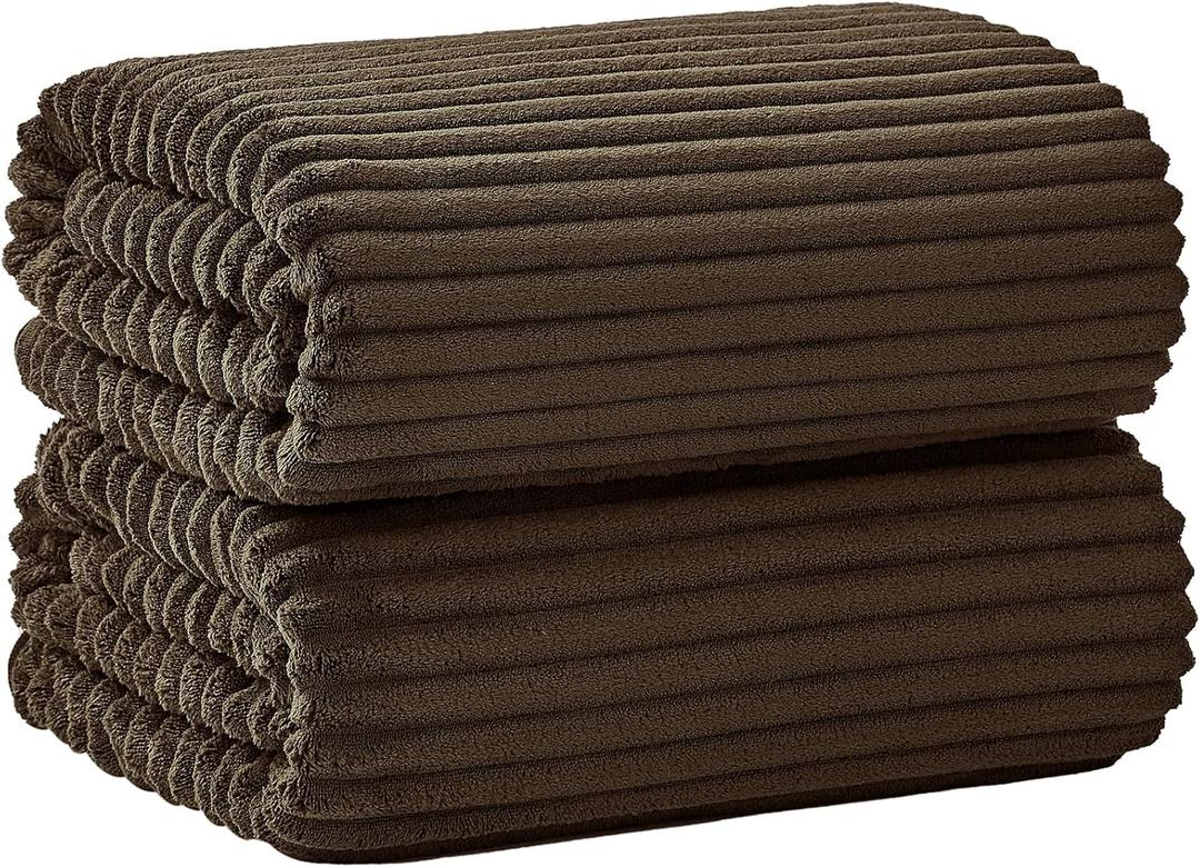 Oversized Bath Sheets 40x80 Inches Extra Large Bath Towels for Adults Super Soft Quick Dry Highly Absobent Microfiber Shower Towels for Bathroom, Pool, Gym, Yoga Towel (Brown, 2Piece)