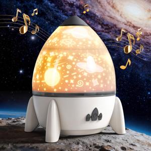 Projector Night Light Rocket, Star Projector for Bedroom 360 Rotating Star & Galaxy Projection Music Sync, Timer & Remote Control, Birthday Christmas Gift for Boys Girls Friends