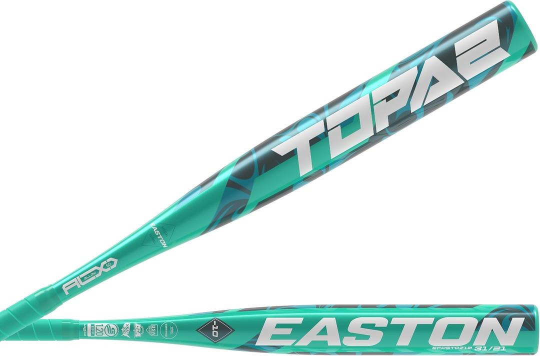 Easton | Topaz Fastpitch Softball Bat | -10 Drop | 1 Pc. Alloy | Approved for All Fields (32 Inch, Teal)