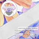 2 Pcs Working Cap with Buttons Sweatband Vintage Ocean Sea Turtle Starfish Retro Ribbon Tie Back Bouffant Hats (One Size, Multicoloured 11)