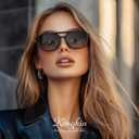 Retro Aviator Sunglasses for Women Men:Polarized Trendy Vintage 70s Rectangle Womens Shades Sun Glasses UV Protection