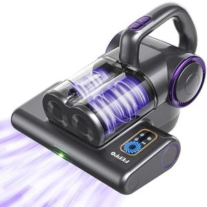 FEPPO Mattress Vacuum Cleaner, 16Kpa Bed Vacuum Cleaner with 253.7nm UV-C Light, 140°F Heat, HEPA Filter & Ultrasonic, Versatile Handheld Vacuums for Bed, Sofa, Couch, Crib (Corded, 500W)