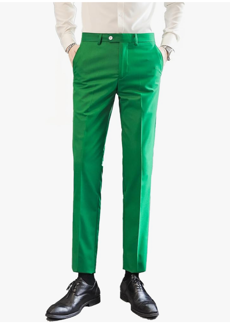 UNINUKOO Mens Classic Suit Pants Straight Fit Modern Formal Dress Pants Separate Trousers, 2XL