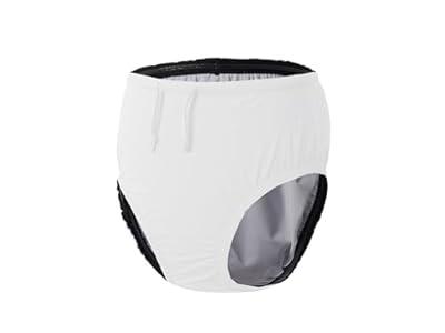 EEOST Adult Reusable Swim Diapers Special Needs Swimwear for Incontinence Cloth Diaper Covers Waterproof, Leakproof, Unisex (White, XL)