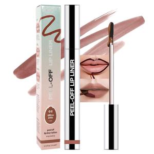 Matte Lip Gloss Stain-Peel Off Lip Liner Tattoo, Brown Lip TintLong Lasting Peel Off Lip Stain, Waterproof Transfer-proof Lip Mask Lip Liner Peel Off Lip Gloss,Stayn Lip Makeup. #02