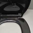 Renovators Supply Manufacturing Plastic Soft Close Toilet Seat Elongated Quiet-Close Lid, Contoured Seat, Easy to Install and Clean, Grip-Tight Bumpers with Adjustable Mounting Hardware, Black