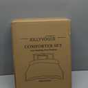 JOLLYVOGUE White Comforter Full Size, 3 Pieces Seersucker Lightweight Full Size Bedding, All Season Fluffy Microfiber Bedding Comforter Set with 1 Ruffle Comforter and 2 Ruffle Pillowshams