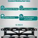 Welding Rod Storage Holder Rack, Heavy-Duty Steel Wall Mount Fits for Stick TIG Electrode Tubes, 16" Powder-Coated Organizer for Workshops Garages Sheds, Fits Most Standard Rod Containers