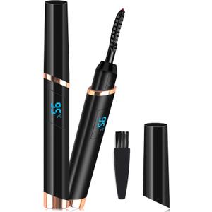 Heated Eyelash Curler, Electric Eyelash Curler, Rechargeable Lash Curler for Makeup Natural Curling Eye Lashes and 24 Hours Long Lasting - Black 2025 Updated New Model