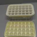 Brigii Ice Cube Tray with Lid&Bin, Ice Cube Mold with 56 Cubes, Stackable Ice Trays for Freezer with Easy-Release Silicone Bottom, for Drinks, Coffee, cocktail (White)