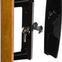 Wright Products - Surface Mounted Replacement Wooden Handle Sliding Patio Internal Door Latch Set, Black - Internal Sliding Glass Door Handle 3-1/2 Inch