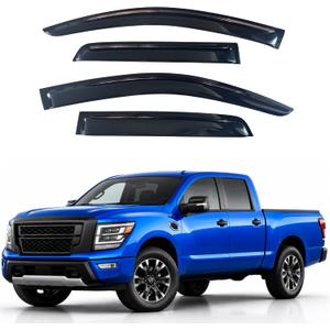 IG Window Visors Fit for 2016-2024 Nissan Titan Crew Cab, Out-Channel Rain Guards Vent Wind Deflectors 4PC, Truck Accessories for 2017-2024 Nissan Titan XD Crew Cab (Full-Size Cabs)