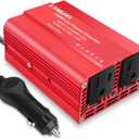 LVYUAN 500W Power Inverter for Vehicles DC 12V to 110V AC Car Plug Adapter Outlet Converter with 2 USB Fast Charging Ports and 2 AC Outlets Car Charger Adapter