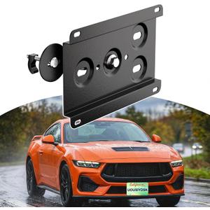 Front License Plate Bracket Compatible with Ford 2015-2023 Mustang No Drill Grille License Plate Holder, Car Tag Frame, Bumper Relocator Adapter Kit