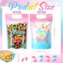 Capoda 50 Pcs Boy or Girl Gift Bags Clear Gender Reveal Sealing Pouches with Handles Blue Pink Baby Shower Plastic Bags for Baby Gender Reveal Party Candy Gift Wrapping Supplies Decor(Boy or Girl)