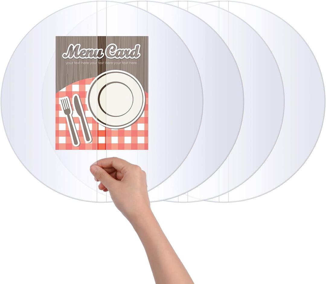 4 Pcs Clear Plastic Placemats 17 Inch Place Mat Covers Round PVC Placemat Protector for Kitchen Dinner Table Place Mats Covers Plastic Waterproof Wipeable