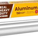 Katbite Aluminum Foil Roll, Heavy Duty 12inx150ft, 30 Micron Thick Strong Foils Aluminum Roll with Cutter for Home Cooking, Catering, Grilling,150Sqft