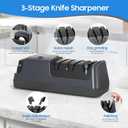 5-in-1 Electric Knife Sharpener for Kitchen Knives, with 100% Diamond Abrasives, 3 Adjustable Speeds, Quickly Sharpening for Straight/Serrated/Kitchen Knives, Scissors