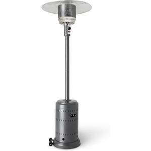 Amazon Basics 46,000 BTU Outdoor Propane Patio Heater with Wheels, Commercial & Residential, Slate Gray, with Water Tank, 32.1 x 32.1 x 91.3 inches (LxWxH)