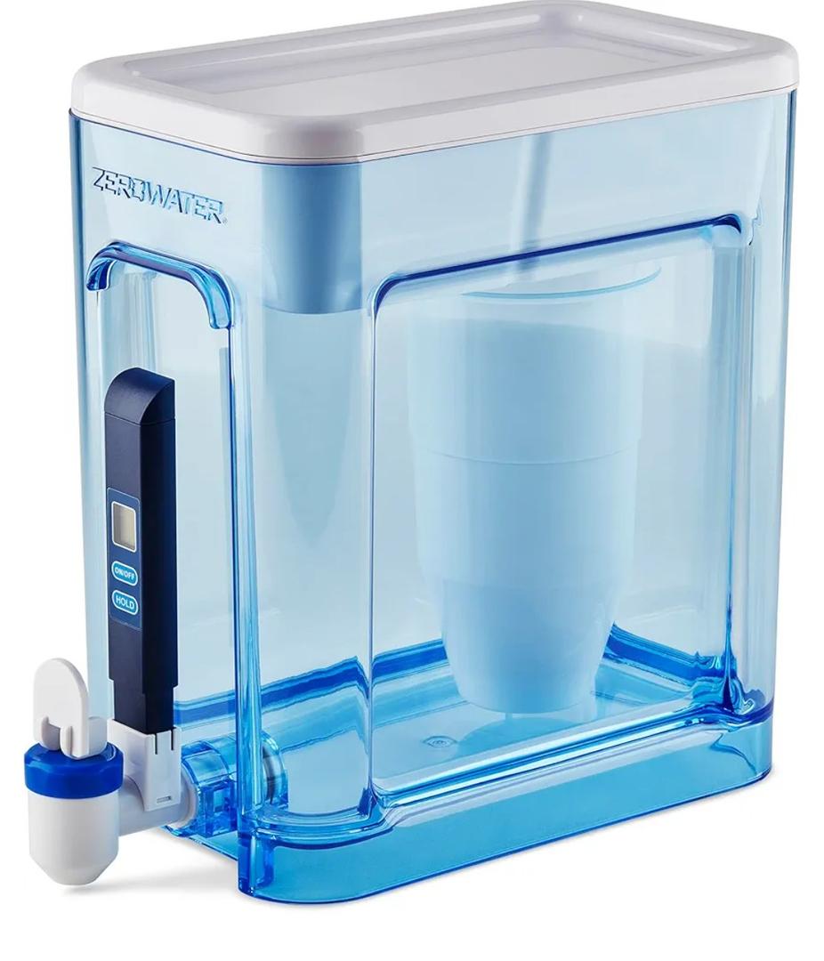ZeroWater 22-Cup 5-Stage Water Filter Dispenser with Instant Read Out - 0 TDS for Improved Tap Water Taste - IAPMO Certified to Reduce Lead, Chromium, and PFOA/PFOS